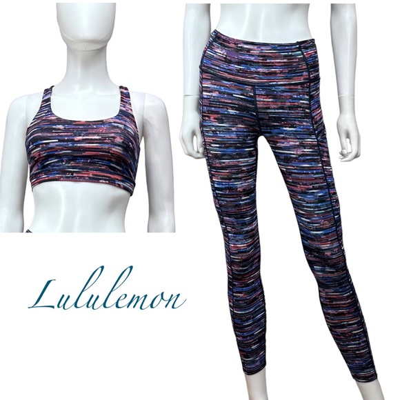 Lululemon 2-Piece Set Fast & Free 7/8 Tights II/Energy Bra...
